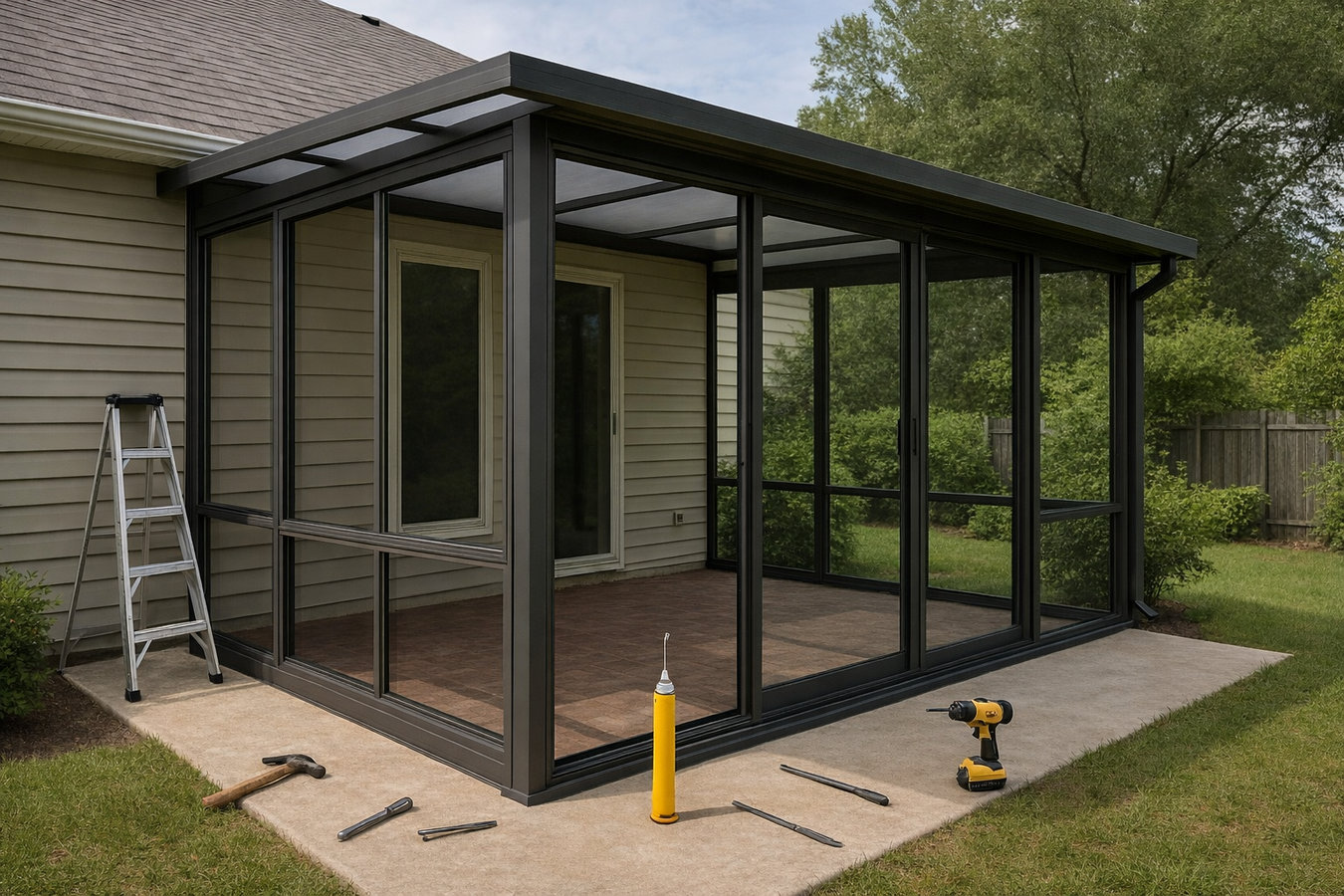 Screen room installation